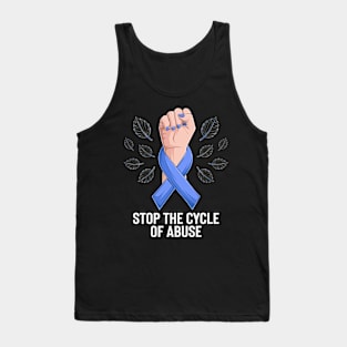 Child Abuse Prevention Awareness Month Blue Ribbon gift idea Tank Top